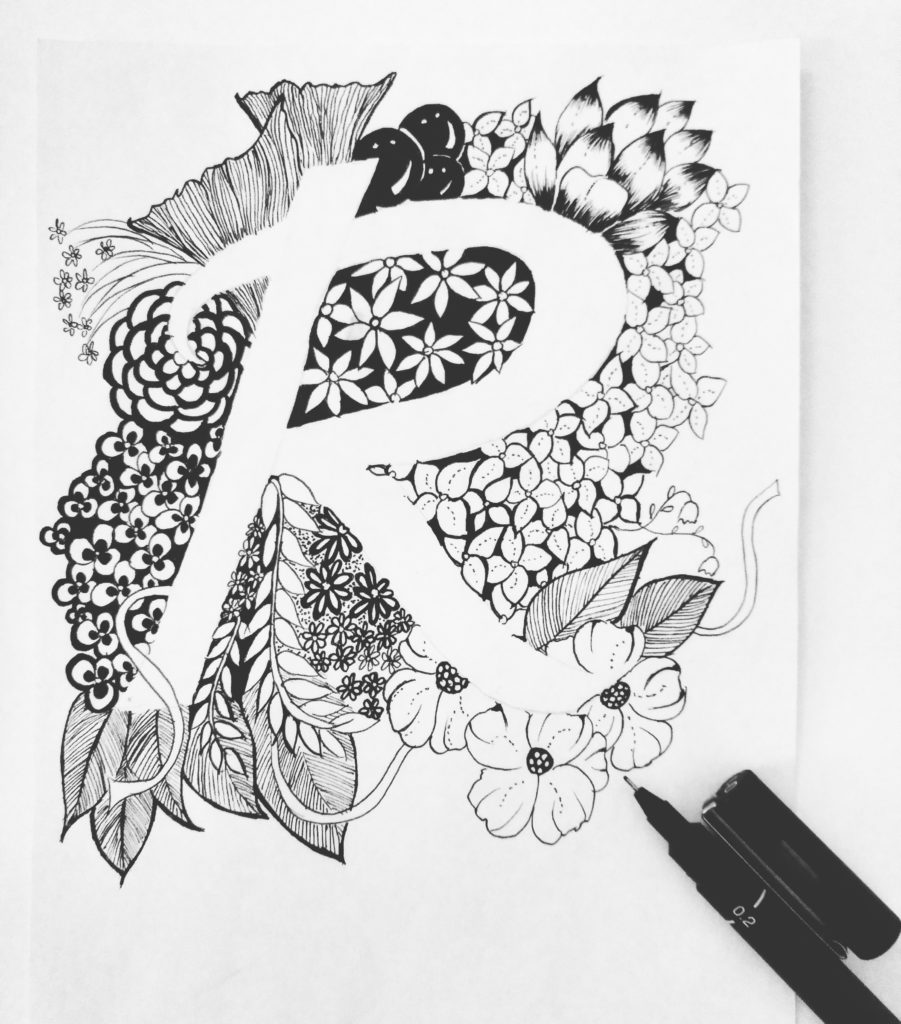 Zentangle inspired artwork alphabets