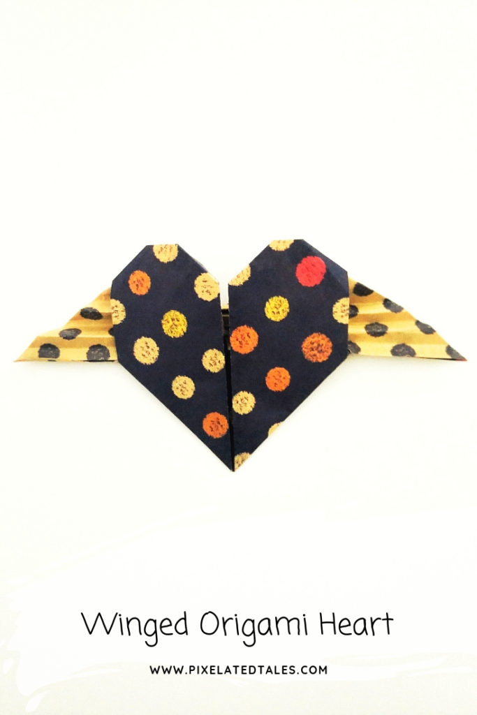 origami heart with wings