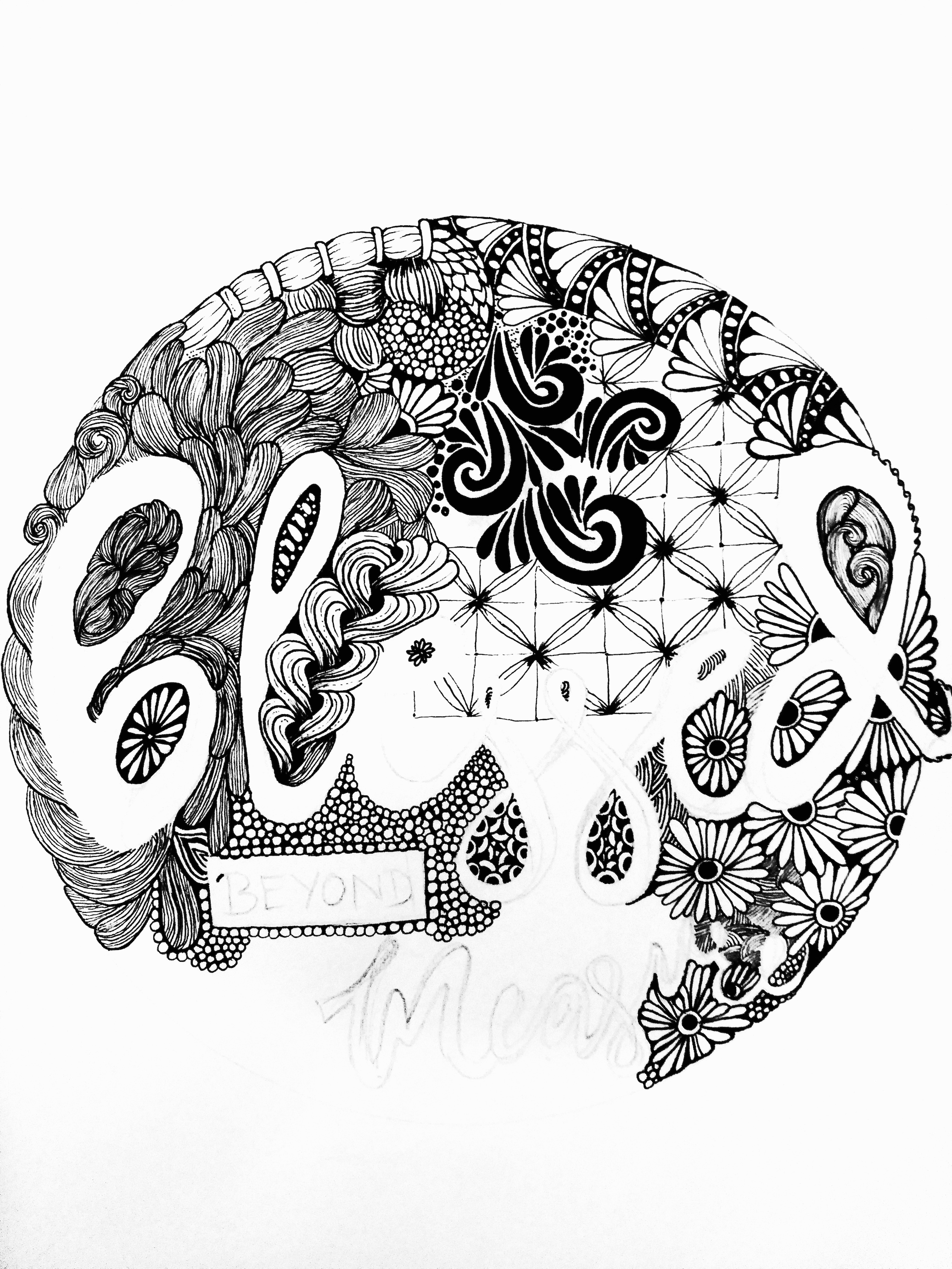zentangle inspired artwork typography fineliner - Destiny's Child