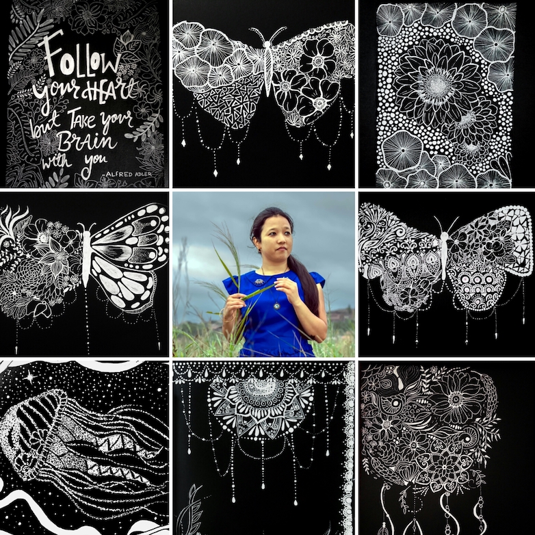 white pen illustration - quick artwork