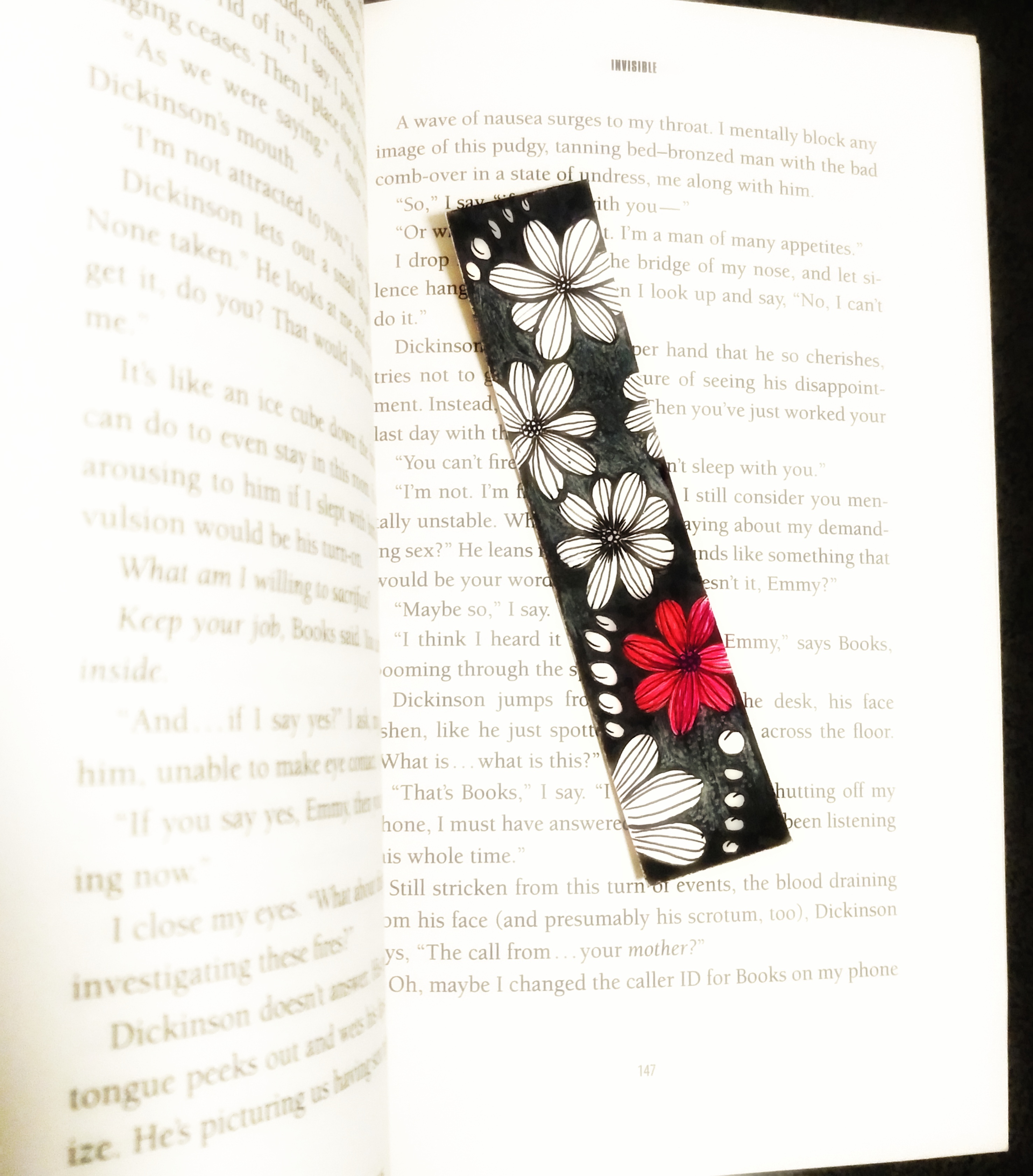 quick drawing artwork - floral illustration bookmark