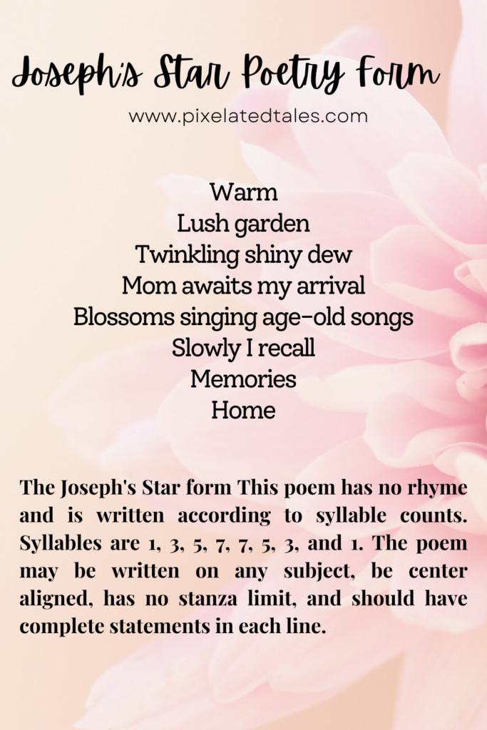 joseph star poetry form | poem about home