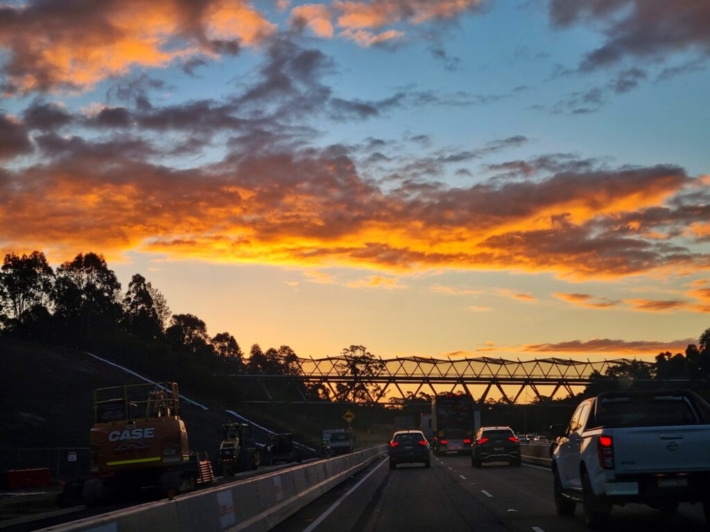 pink and purple sunset in sydney