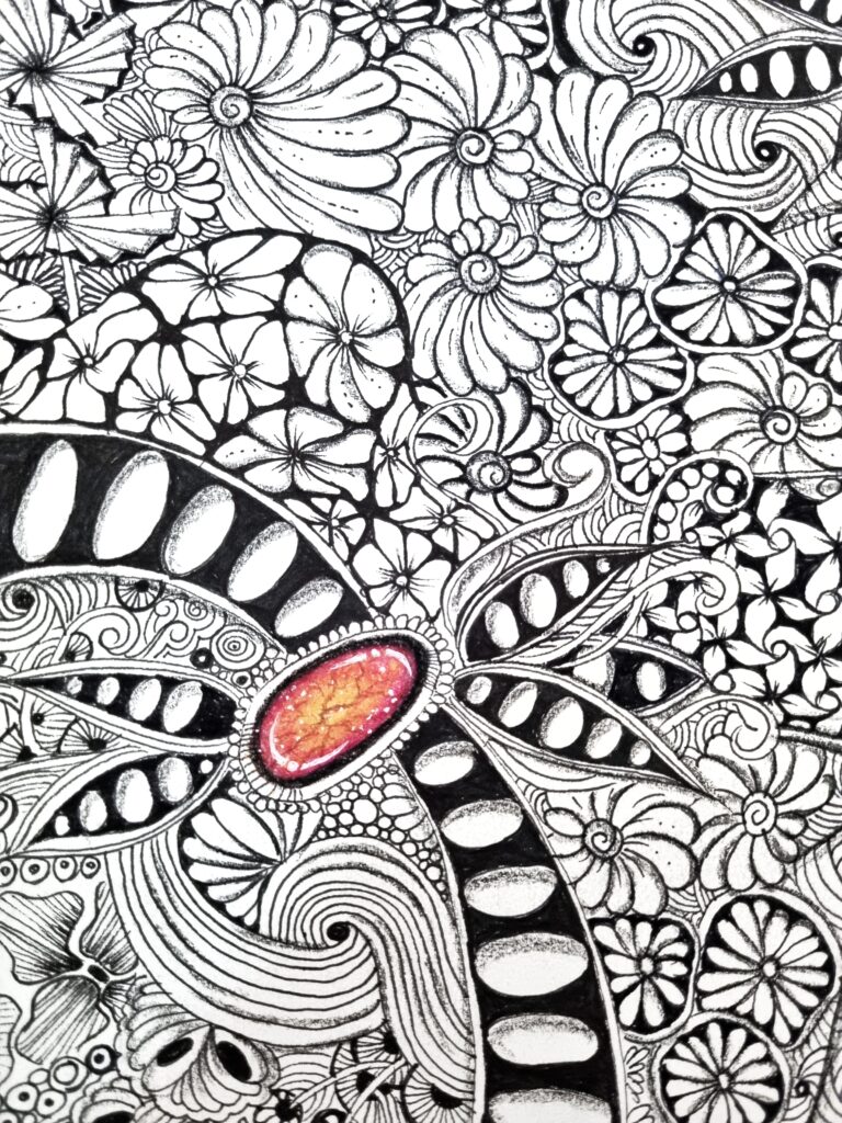 Zentangle gemstone artwork