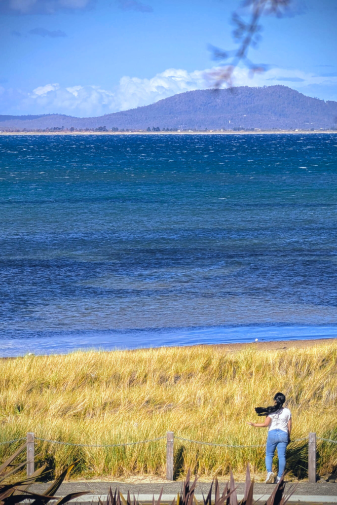 beautiful view of the seaside oyster bay Swansea tasmania